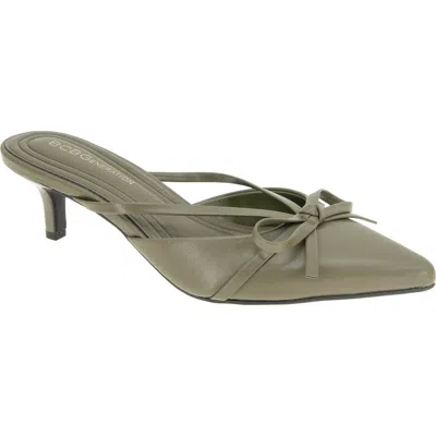 Bcbg Deen Pointed Toe Kitten Heel Mule In Green