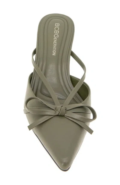 Bcbg Deen Pointed Toe Kitten Heel Mule In Green