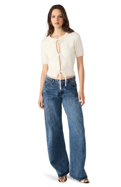 Steve Madden Sereia Tie Front Crop Cardigan In White