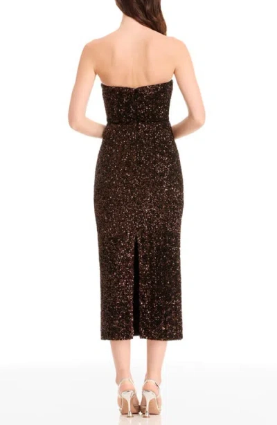 Dress The Population Women's Vada Sweetheart Neck Dress In Brown