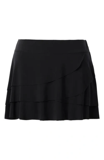 Miraclesuit Solid Layered Ruffle Swim Skirt In Black
