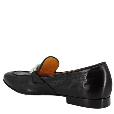 Madison Maison Leather Pearl Flat Loafer In Black