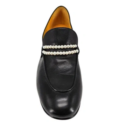 Madison Maison Leather Pearl Flat Loafer In Black