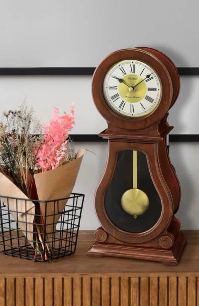 Seiko Albany Mantel Clock In Brown