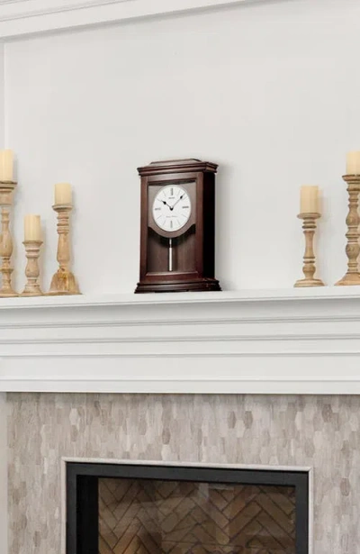 Seiko Suki Pendulum Mantle Chime Clock In Brown