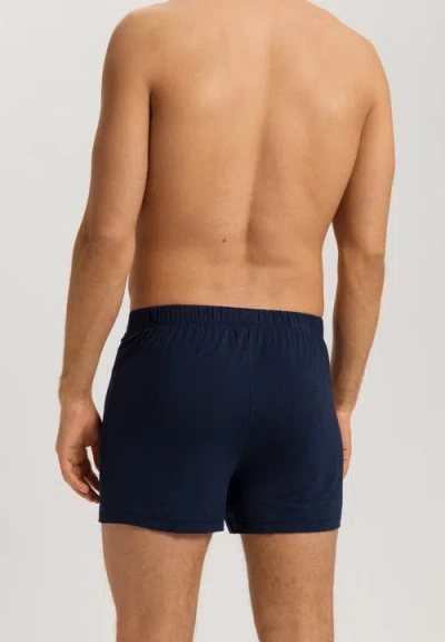Hanro Single Jersey Boxers With Button Fly In Blue