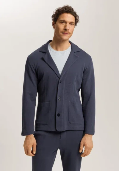 Hanro Cotton Rib Blazer In Blue
