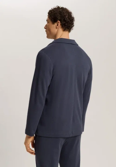 Hanro Cotton Rib Blazer In Blue