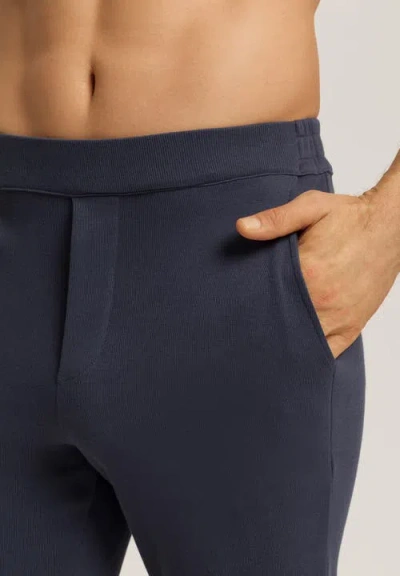 Hanro Cotton Rib Pants In Blue