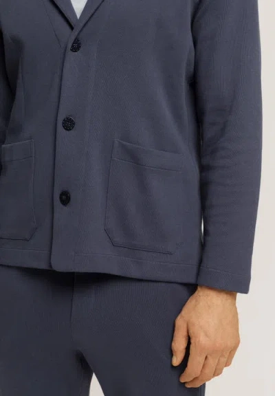 Hanro Cotton Rib Blazer In Blue