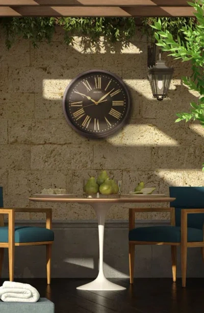 Seiko Splash Resistant Outdoor Wall Clock In Black