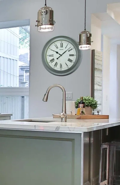 Seiko Noa Wide Frame Wall Clock In Gray