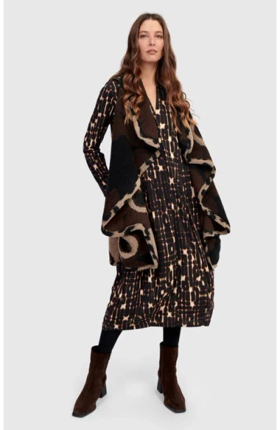 Alembika Piped Cozy Draped Vest In Pink