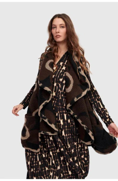 Alembika Piped Cozy Draped Vest In Pink