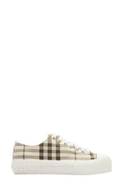 Burberry Check Embossed-logo Sneakers In Nude