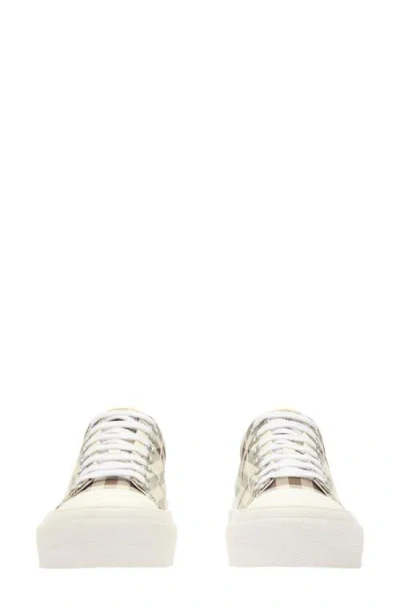 Burberry Check Embossed-logo Sneakers In Nude