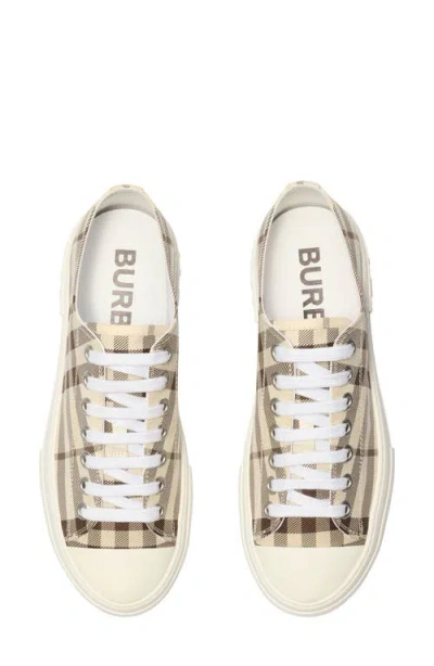 Burberry Check Embossed-logo Sneakers In Nude