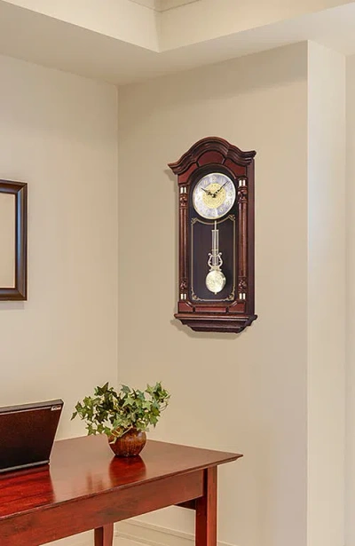 Seiko Stately Pendulum Wall Clock With Chimes In Brown
