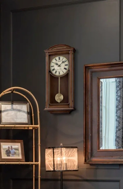 Seiko Arched Dual Chimes Pendulum Clock In Brown