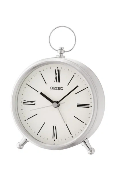 Seiko Ming Bedside Alarm Clock In Silver