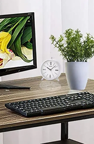 Seiko Ming Bedside Alarm Clock In Silver