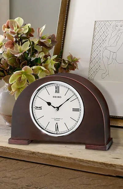 Seiko Branwen Musical Mantel Clock In Brown