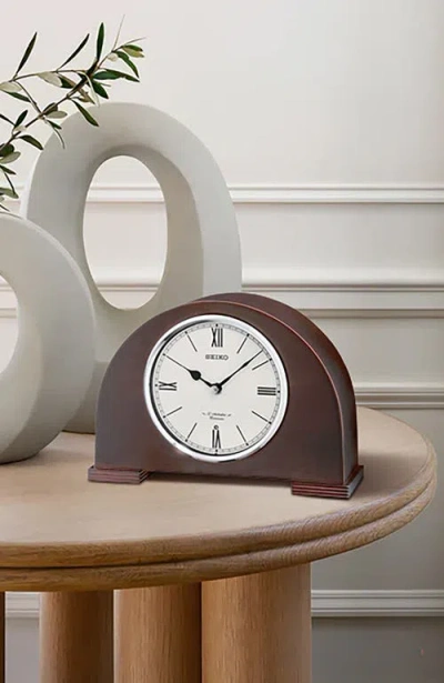 Seiko Branwen Musical Mantel Clock In Brown