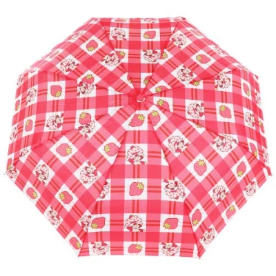 Strawberry Shortcake Gingham Plaid Umbrella In Brown