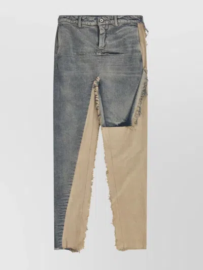 Rick Owens Women's Asymmetric Denim Skirt Slits In Multi
