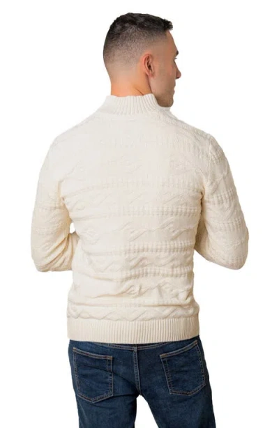 Hope & Henry Organic Mock Neck Cable Sweater In Metallic