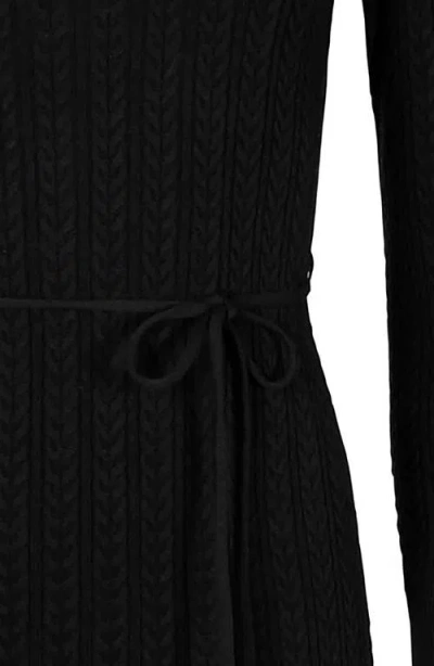 Hope & Henry Organic Square Neck Cable Sweater Dress In Black