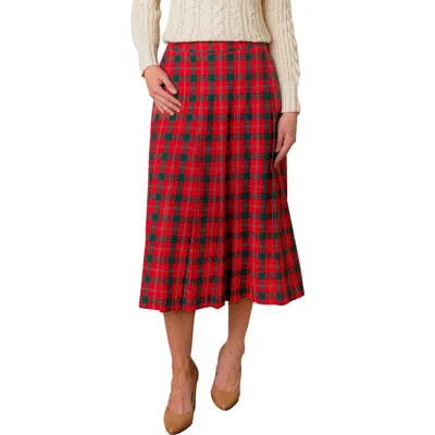 Hope & Henry Organic Pleated Midi Skirt In Multi