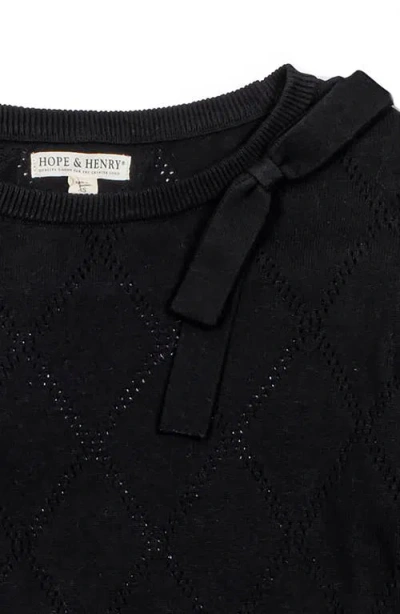 Hope & Henry Organic Bow Detail Pointelle Sweater In Multi