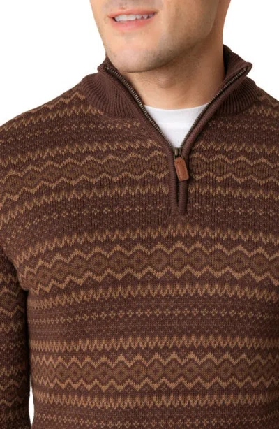 Hope & Henry Organic Half Zip Intarsia Pullover Sweater In Multi