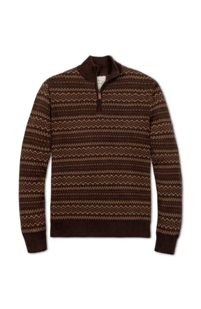 Hope & Henry Organic Half Zip Intarsia Pullover Sweater In Multi