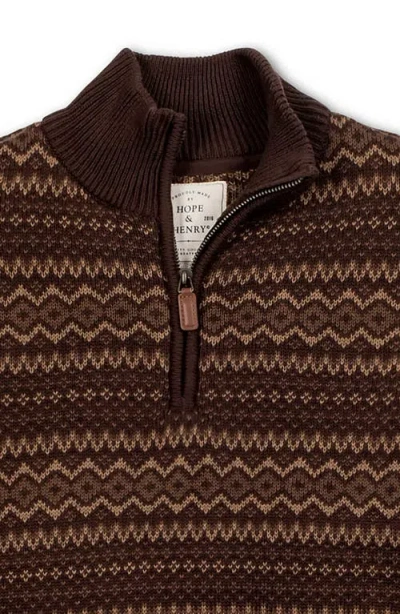 Hope & Henry Organic Half Zip Intarsia Pullover Sweater In Multi