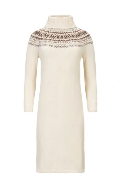 Hope & Henry Organic Long Sleeve Turtleneck Intarsia Sweater Dress In Multi