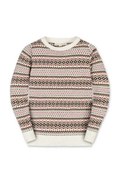 Hope & Henry Kids' Organic Long Sleeve Intarsia Crew Neck Pullover Sweater In Multi