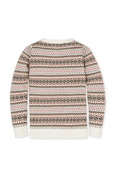 Hope & Henry Kids' Organic Long Sleeve Intarsia Crew Neck Pullover Sweater In Multi