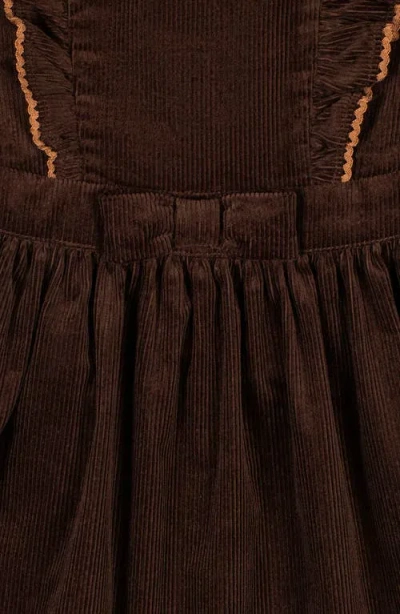 Hope & Henry Organic Corduroy Ruffle Jumper In Brown
