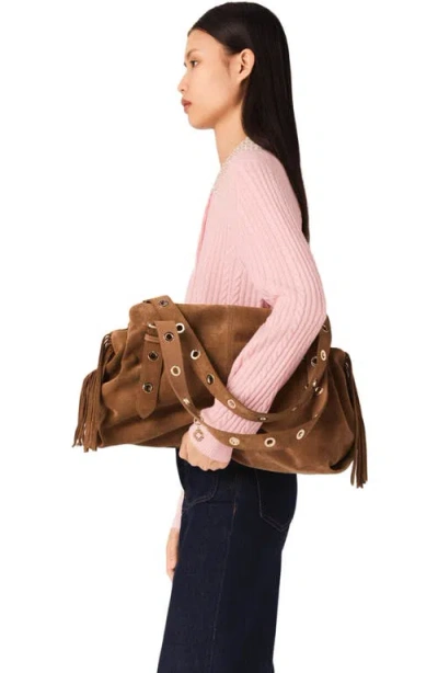 Maje Cardigan With Removable Collar In Pink