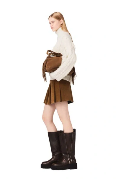 Maje Moritz Wool Blend High Neck Sweater In Neutral