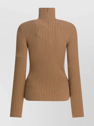 Max Mara Wool And Cashmere Turtleneck Sweater In Gold