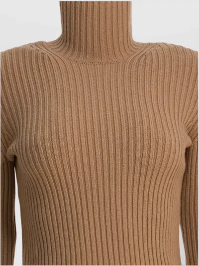 Max Mara Wool And Cashmere Turtleneck Sweater In Gold