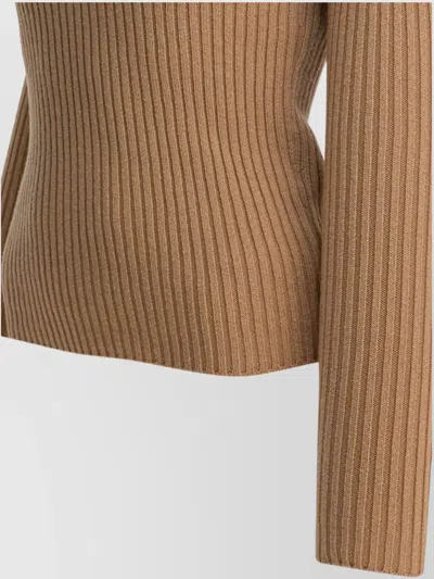 Max Mara Wool And Cashmere Turtleneck Sweater In Gold