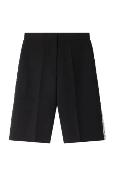 Sandro Bermuda Shorts With Rhinestone Band In Black