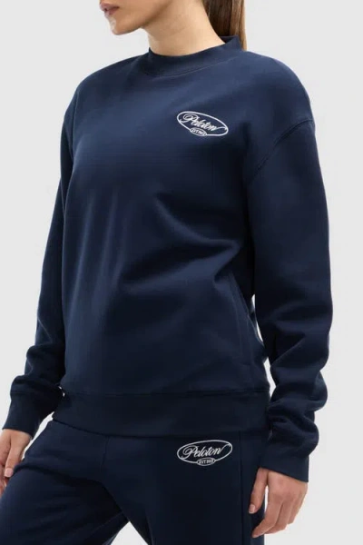 Peloton Soft Fleece Mock Neck Sweatshirt In Blue