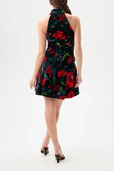 Trina Turk Safina Button Front Printed Velvet Dress In Multi