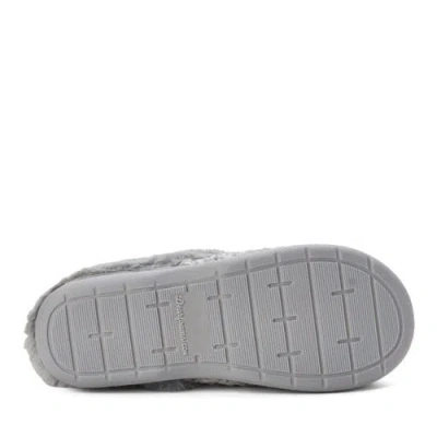 Dearfoams Womens Claire Cable Knit Chenille Clog House Slipper In Gray