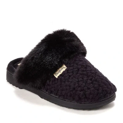 Dearfoams Womens Memory Foam Slip-on Slippers In Black